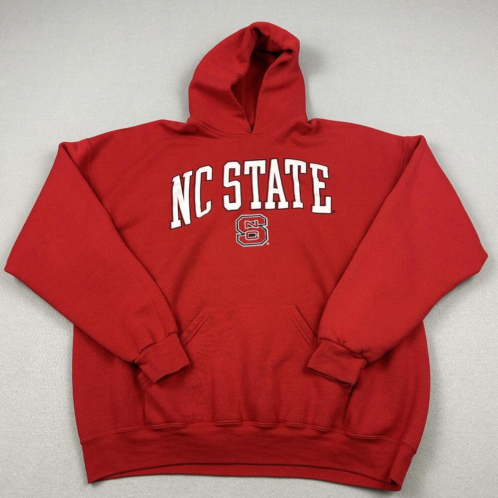 NC State Sweatshirt Men 2XL Red Soffe NCAA College Pullover Hoodie Fleece XL *